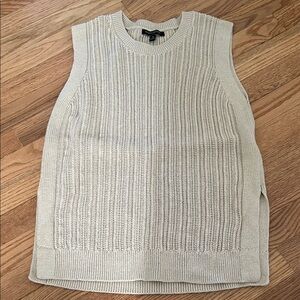 Banana Republic Cream Ribbed Knit Sleeveless Sweater Vest